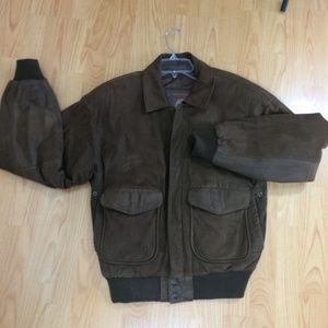 WILSONS vtg brown leather bomber flight jacket S